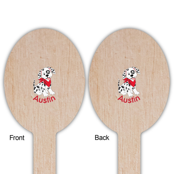 Dalmation Wooden Food Pick - Oval - Double Sided - Front & Back