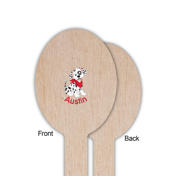 Dalmation Wooden Food Pick - Oval - Single Sided - Front & Back