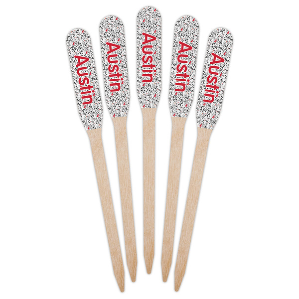 Dalmation Wooden Food Pick - Paddle - Fan View