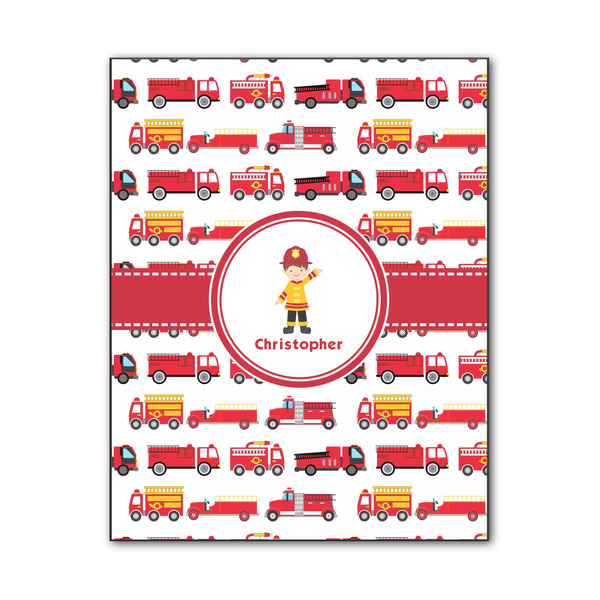 Custom Firetrucks Wood Print - 11x14 (Personalized)