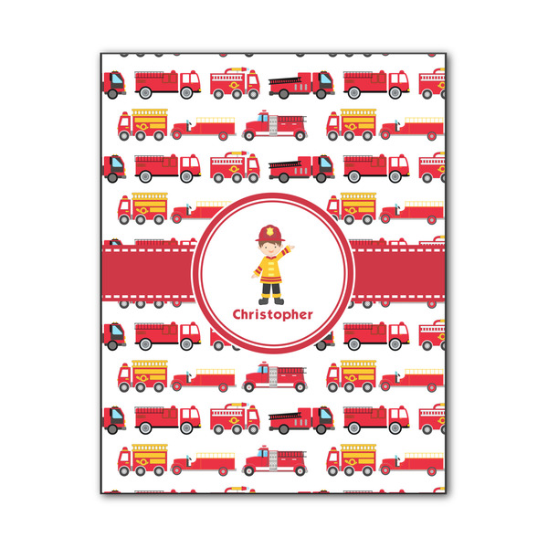 Custom Firetrucks Wood Print - 11x14 (Personalized)