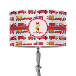Firetrucks 12" Drum Lamp Shade - Poly-film (Personalized)