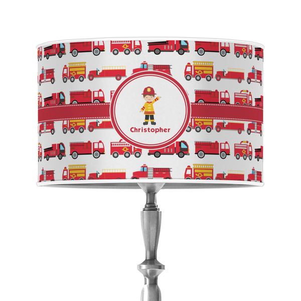 Custom Firetrucks 12" Drum Lamp Shade - Poly-film (Personalized)