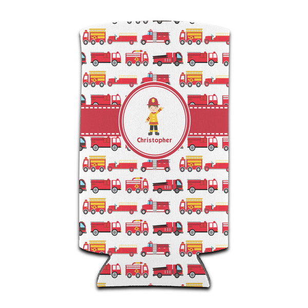 Custom Firetrucks Can Cooler (tall 12 oz) (Personalized)