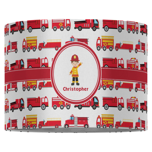 Firetrucks 16" Drum Lampshade - FRONT (Fabric)