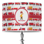 Firetrucks 16" Drum Lamp Shade - Poly-film (Personalized)