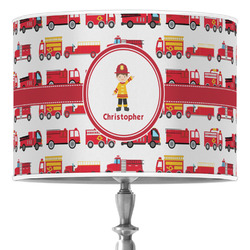 Firetrucks 16" Drum Lamp Shade - Poly-film (Personalized)