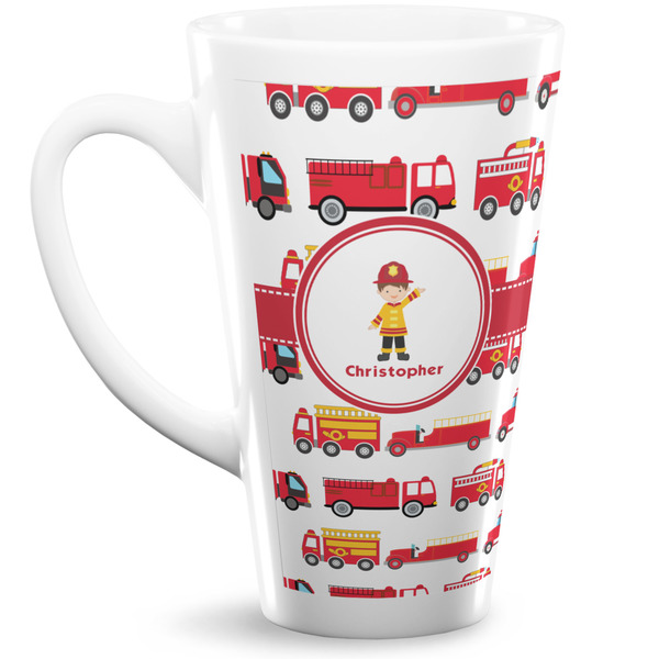 Custom Firetrucks 16 Oz Latte Mug (Personalized)