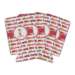 Firetrucks Can Cooler (16 oz) - Set of 4 (Personalized)