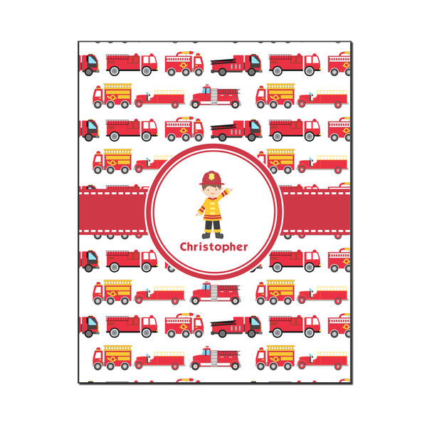 Custom Firetrucks Wood Print - 16x20 (Personalized)