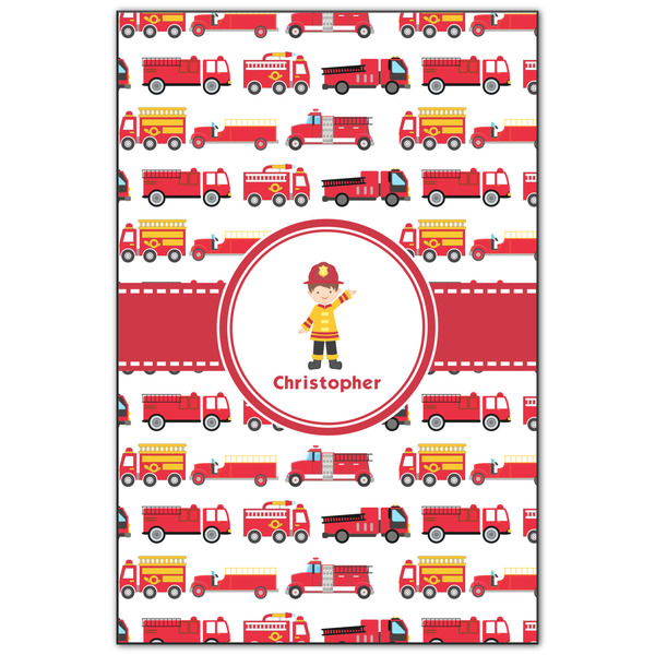 Custom Firetrucks Wood Print - 20x30 (Personalized)