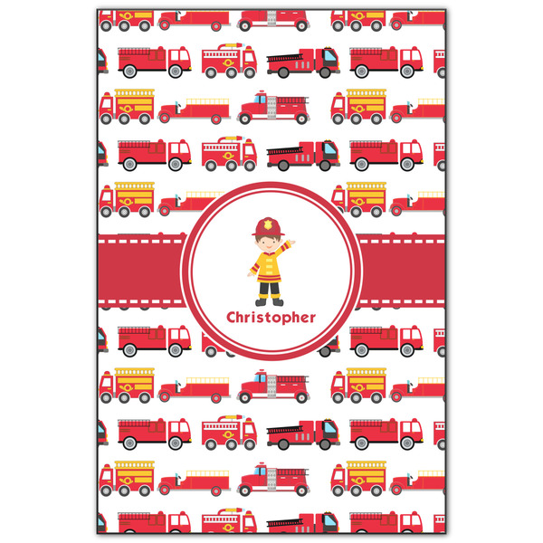 Custom Firetrucks Wood Print - 20x30 (Personalized)