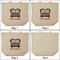 Firetrucks 3 Reusable Cotton Grocery Bags - Front & Back View