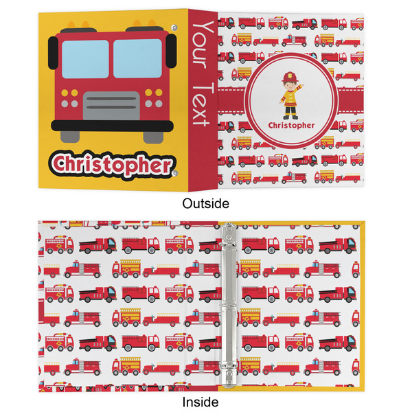 Firetrucks 3 Ring Binders - Full Wrap - 1" - APPROVAL