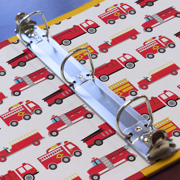 Firetrucks 3 Ring Binders - Full Wrap - 1" - DETAIL