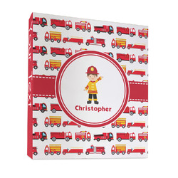Firetrucks 3 Ring Binder - Full Wrap - 1" (Personalized)