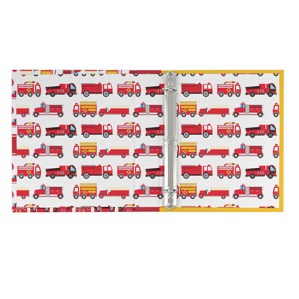Firetrucks 3 Ring Binders - Full Wrap - 1" - OPEN INSIDE