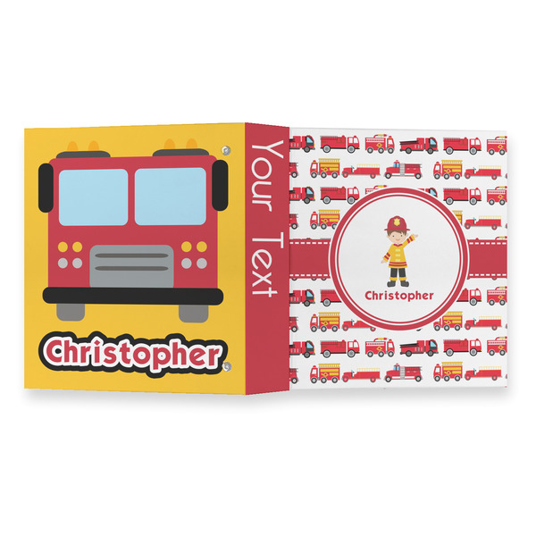 Firetrucks 3 Ring Binders - Full Wrap - 1" - OPEN OUTSIDE