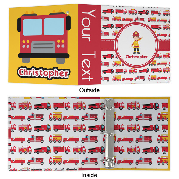 Firetrucks 3 Ring Binders - Full Wrap - 2" - APPROVAL