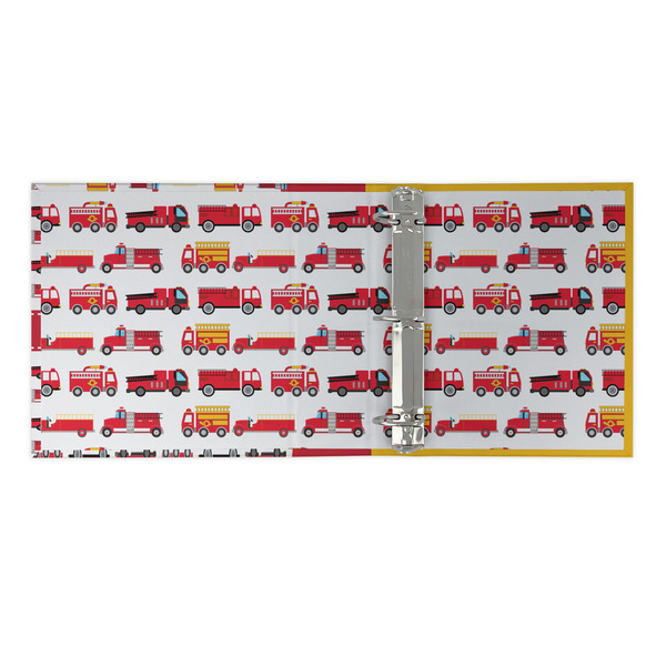 Firetrucks 3 Ring Binders - Full Wrap - 2" - OPEN INSIDE
