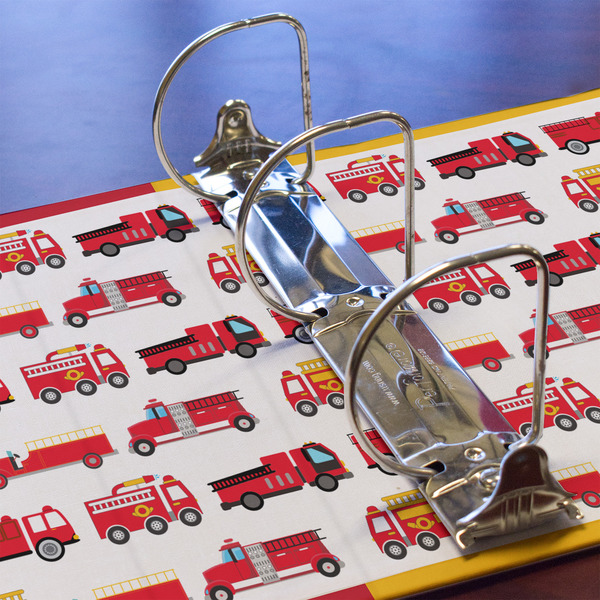 Firetrucks 3 Ring Binders - Full Wrap - 3" - DETAIL