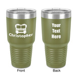 Firetrucks 30 oz Stainless Steel Tumbler - Olive - Double-Sided (Personalized)