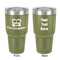 Firetrucks 30 oz Stainless Steel Ringneck Tumbler - Olive - Double Sided - Front & Back