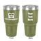 Firetrucks 30 oz Stainless Steel Tumbler - Olive - Double-Sided (Personalized)