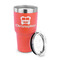 Firetrucks 30 oz Stainless Steel Ringneck Tumblers - Coral - LID OFF