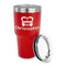 Firetrucks 30 oz Stainless Steel Ringneck Tumblers - Red - LID OFF
