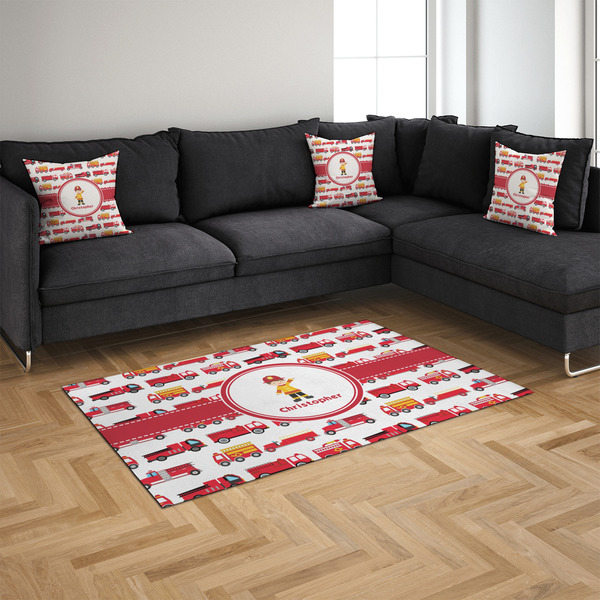 Firetrucks 4'x6' Indoor Area Rugs - IN CONTEXT