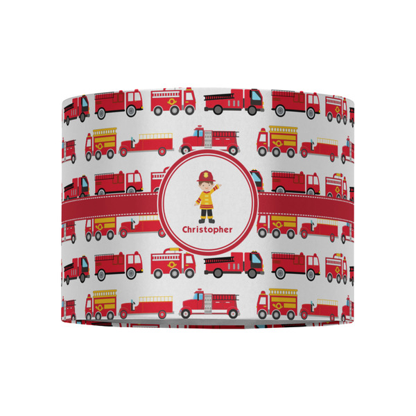Firetrucks 8" Drum Lampshade - FRONT (Fabric)