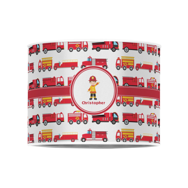 Firetrucks 8" Drum Lampshade - FRONT (Poly Film)