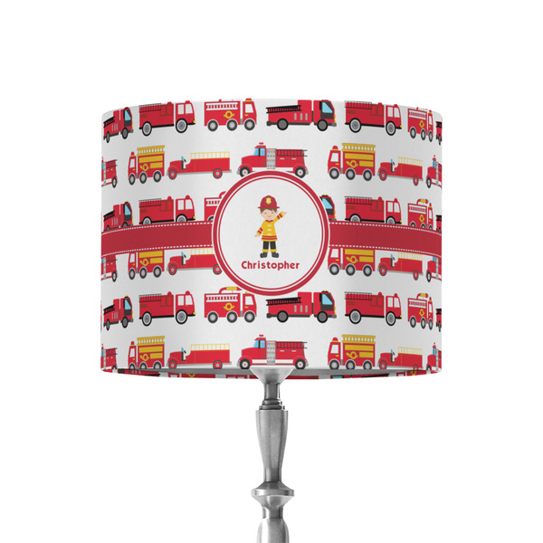 Custom Firetrucks 8" Drum Lamp Shade - Fabric (Personalized)