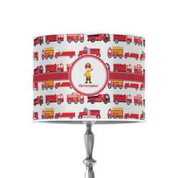 Firetrucks 8" Drum Lamp Shade - Poly-film (Personalized)
