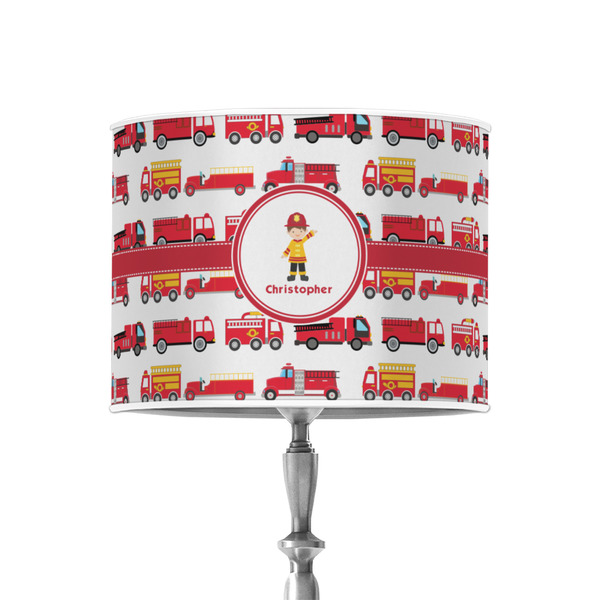 Firetrucks 8" Drum Lampshade - ON STAND (Poly Film)