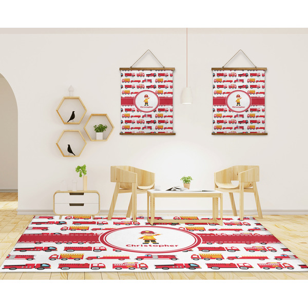 Firetrucks 8'x10' Indoor Area Rugs - IN CONTEXT