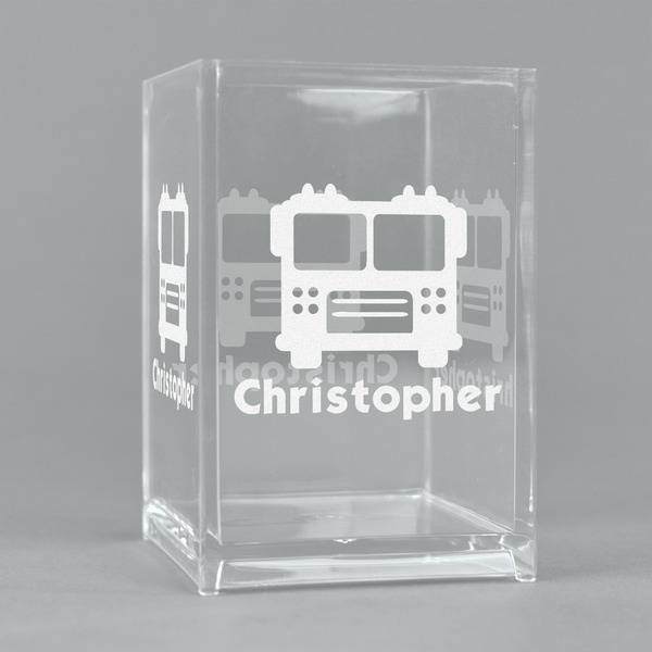 Custom Firetrucks Acrylic Pen Holder (Personalized)