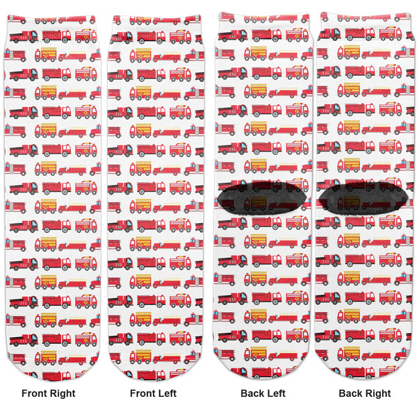Firetrucks Adult Crew Socks - Double Pair - Front and Back - Apvl
