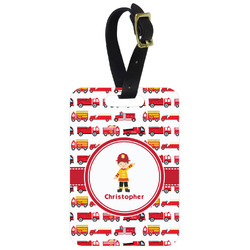 Firetrucks Metal Luggage Tag w/ Name or Text