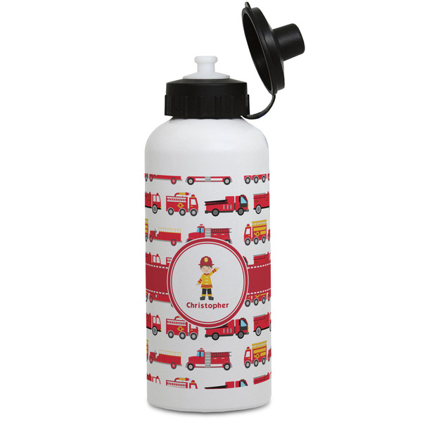 Custom Firetrucks Water Bottles - Aluminum - 20 oz - White (Personalized)