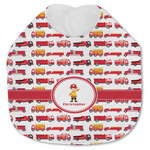 Firetrucks Jersey Knit Baby Bib w/ Name or Text