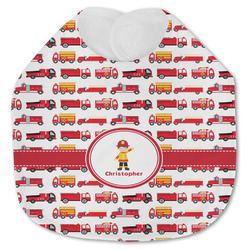 Firetrucks Jersey Knit Baby Bib w/ Name or Text