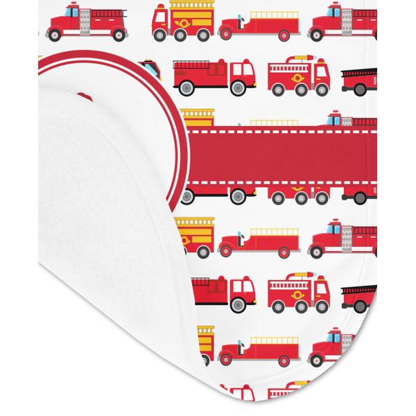 Firetrucks Baby Bib - AFT detail