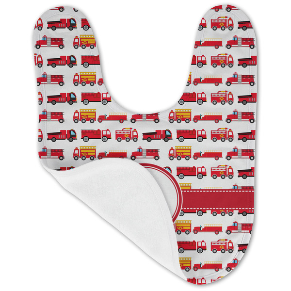 Firetrucks Baby Bib - AFT folded