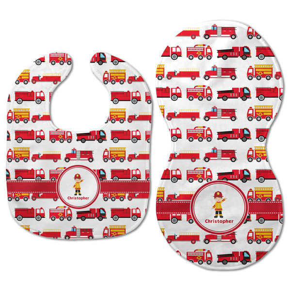 Firetrucks Baby Bib & Burp Set - Approval (new bib & burp)