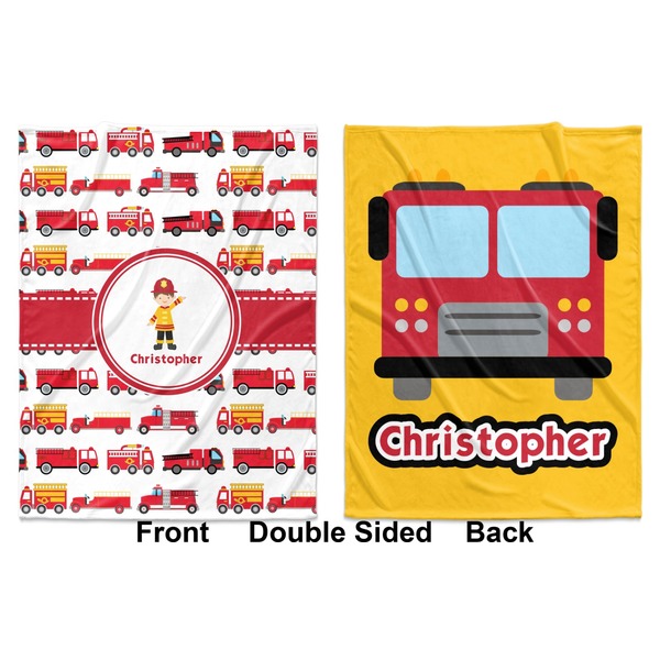 Firetrucks Baby Blanket (Double Sided - Printed Front and Back)