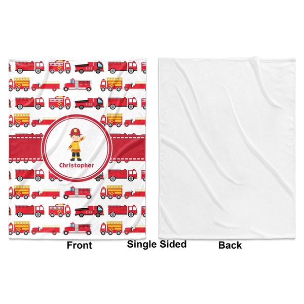 Firetrucks Baby Blanket (Single Side - Printed Front, White Back)