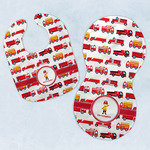 Firetrucks Baby Bib & Burp Set w/ Name or Text
