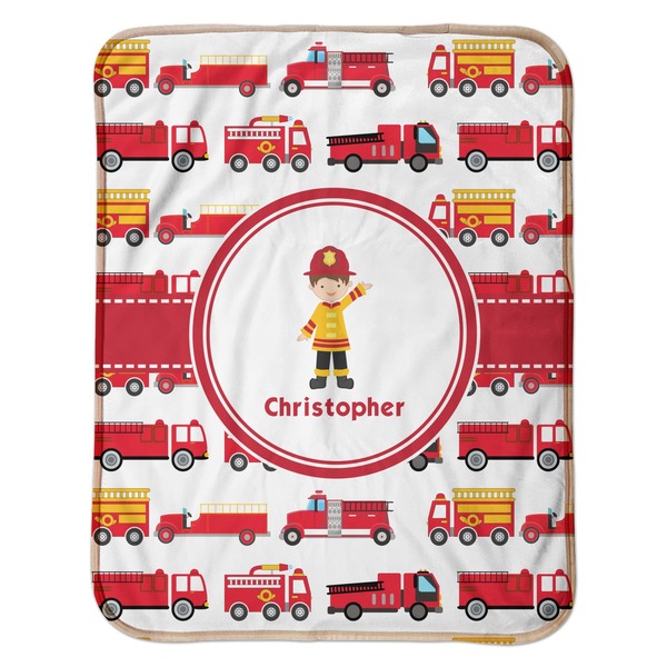 Firetrucks Baby Sherpa Blanket - Flat